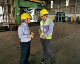 finnsea team member visiting a metal factory in vietnam